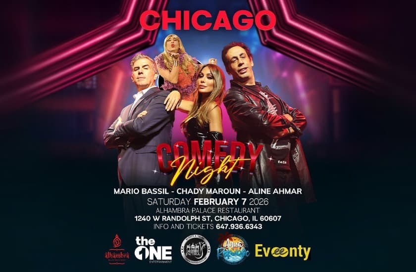 Comedy Night by Mario Bassil, Chady Maroun & Aline Ahmar Live in Chicago image